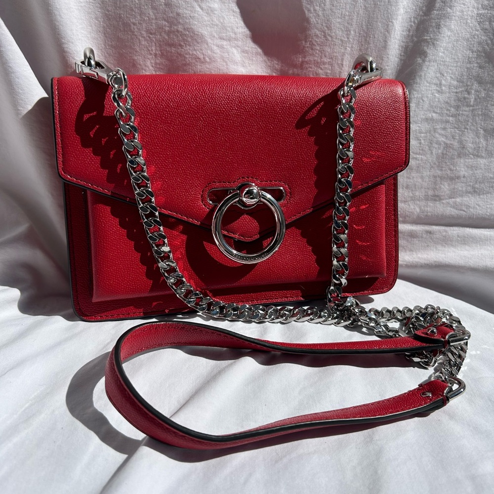 Small Rebecca Minkoff Read Leather Clutch with Crossbody Strap